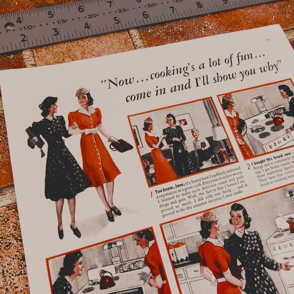 1940 Retro Kitchen Cooking Print Ad for Vtg Frigidaire Electric Range 9.5x12.75 - Picture 2 of 13